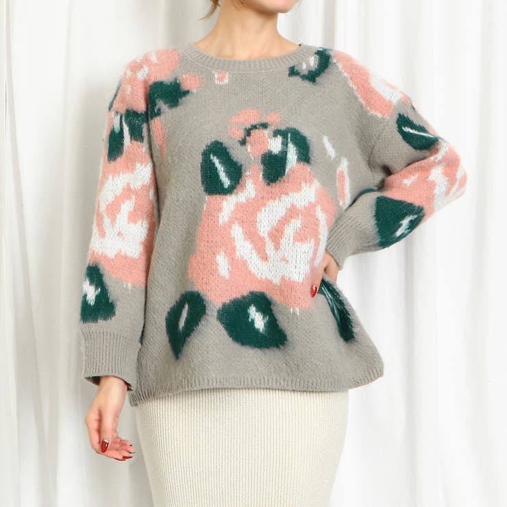 モヤモヤ花柄ニットプルオーバー[品番：GORW0009540]｜GORGE （ゴージ