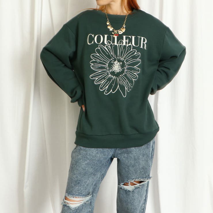 花ロゴ刺しゅう裏起毛プルオーバー[品番：GORW0009583]｜GORGE