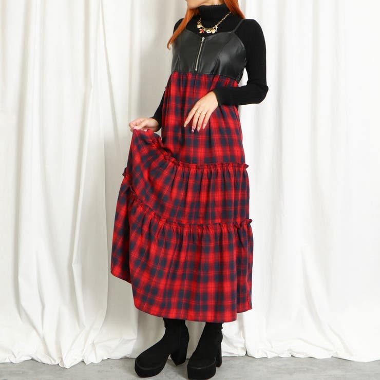 合皮チェックキャミワンピース[品番：GORW0009551]｜GORGE （ゴージ