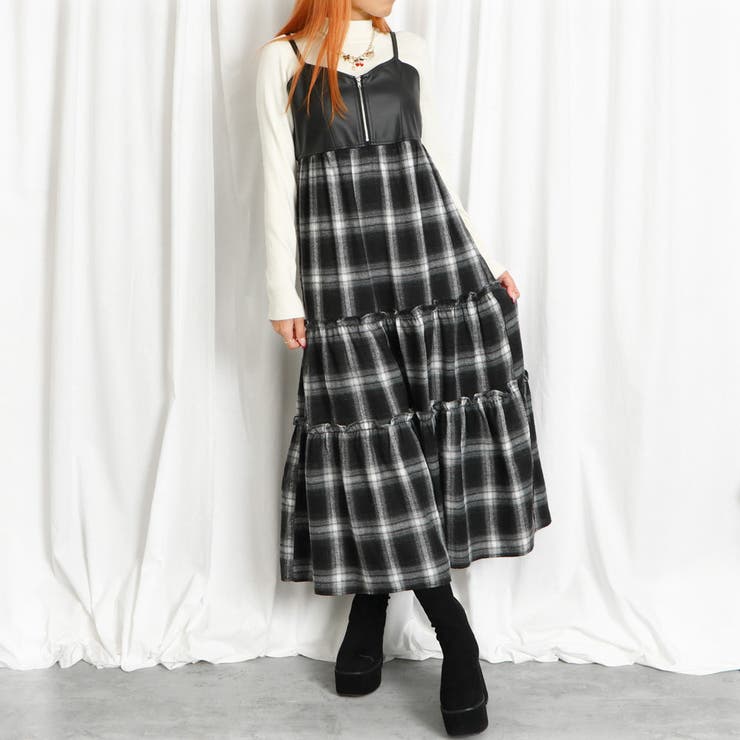 合皮チェックキャミワンピース[品番：GORW0009551]｜GORGE （ゴージ）のレディースファッション通販｜SHOPLIST（ショップリスト）