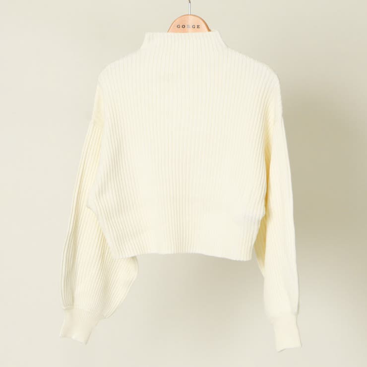 オフホワイト | モチモチボトルネックショート丈プルオーバー | GORGE 