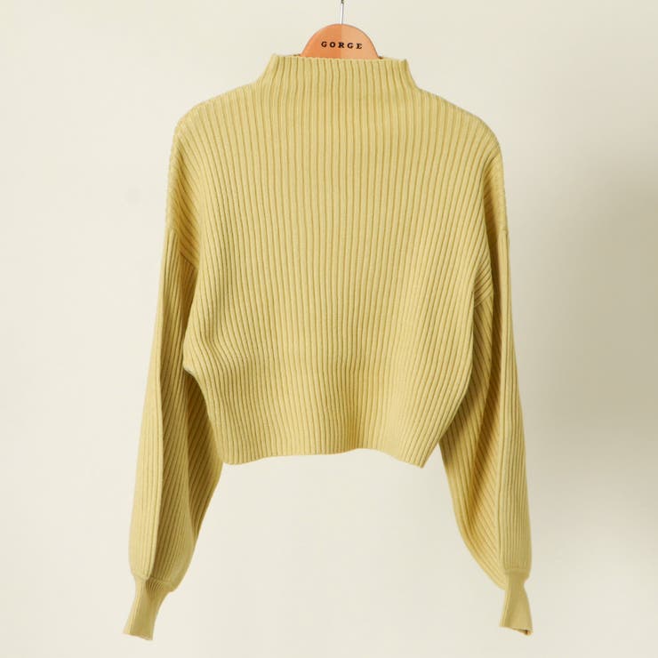 イエロー | モチモチボトルネックショート丈プルオーバー | GORGE 