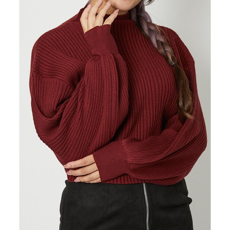 ボルドー | モチモチボトルネックショート丈プルオーバー | GORGE 