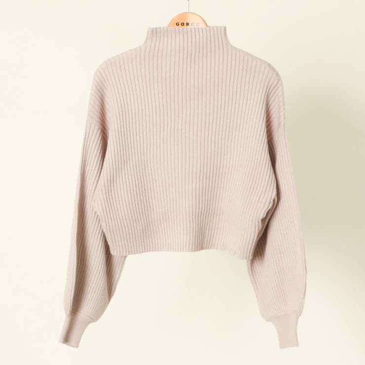 グレージュ | モチモチボトルネックショート丈プルオーバー | GORGE 