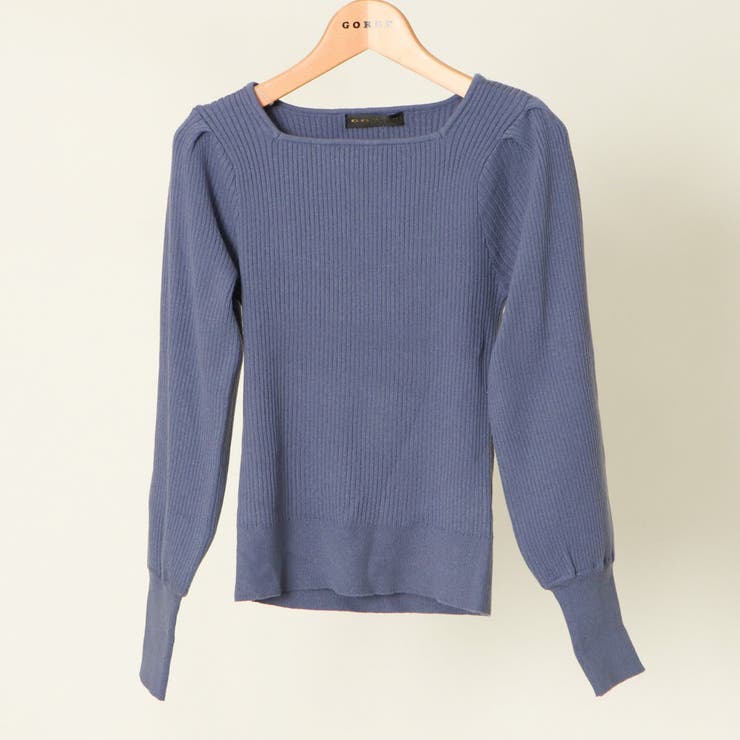 ブルー | リブスクエアニットプルオーバー | GORGE 