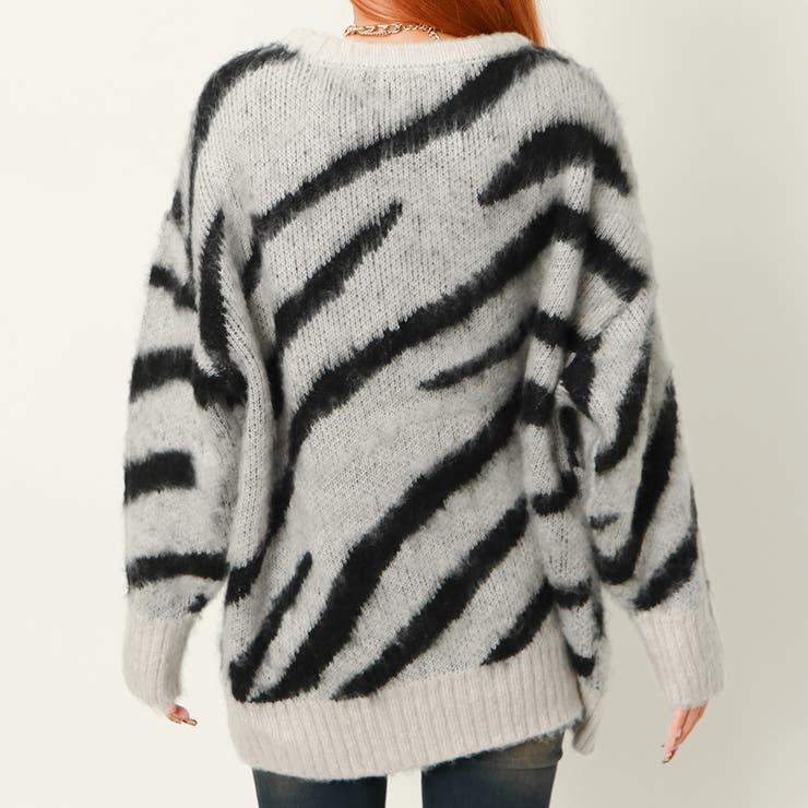 ゼブラフェザーニットプルオーバー[品番：GORW0009643]｜GORGE