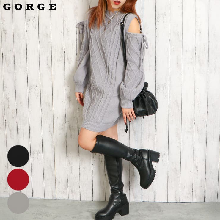 肩あきケーブルニットワンピース[品番：GORW0009678]｜GORGE （ゴージ）のレディースファッション通販｜SHOPLIST（ショップリスト）