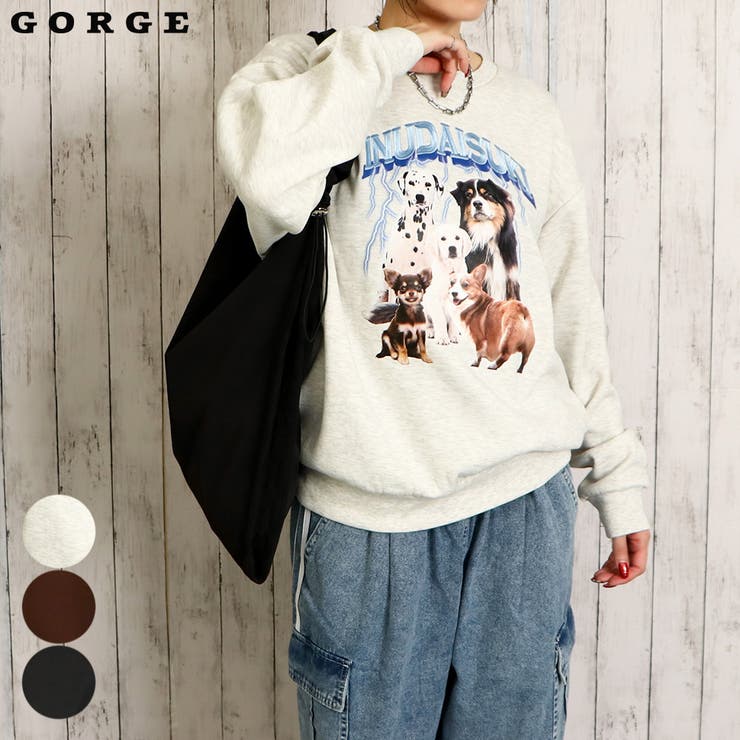 DOGプリント裏起毛プルオーバー[品番：GORW0009581]｜GORGE