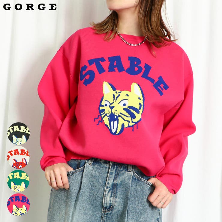 ★当日発送可★シーズージャガードプルオーバー ジャガードトラニットプルオーバー[品番：GORW0009490]｜GORGE