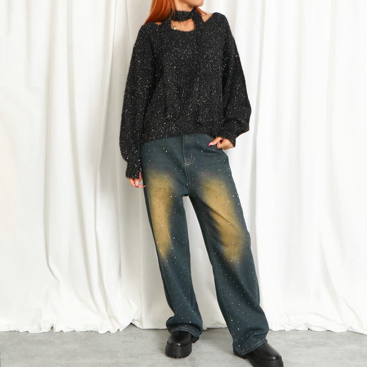 ストール付きラメフェザーニットプルオーバー | GORGE  | 詳細画像7 