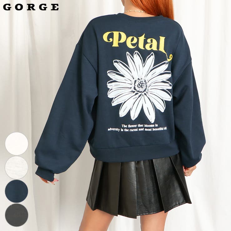 カラフル刺しゅう花ラメ裏起毛プルオーバー | GORGE  | 詳細画像1 