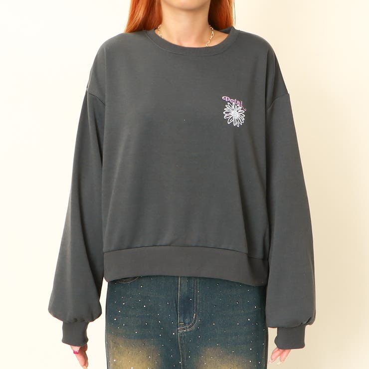 カラフル刺しゅう花ラメ裏起毛プルオーバー | GORGE  | 詳細画像2 