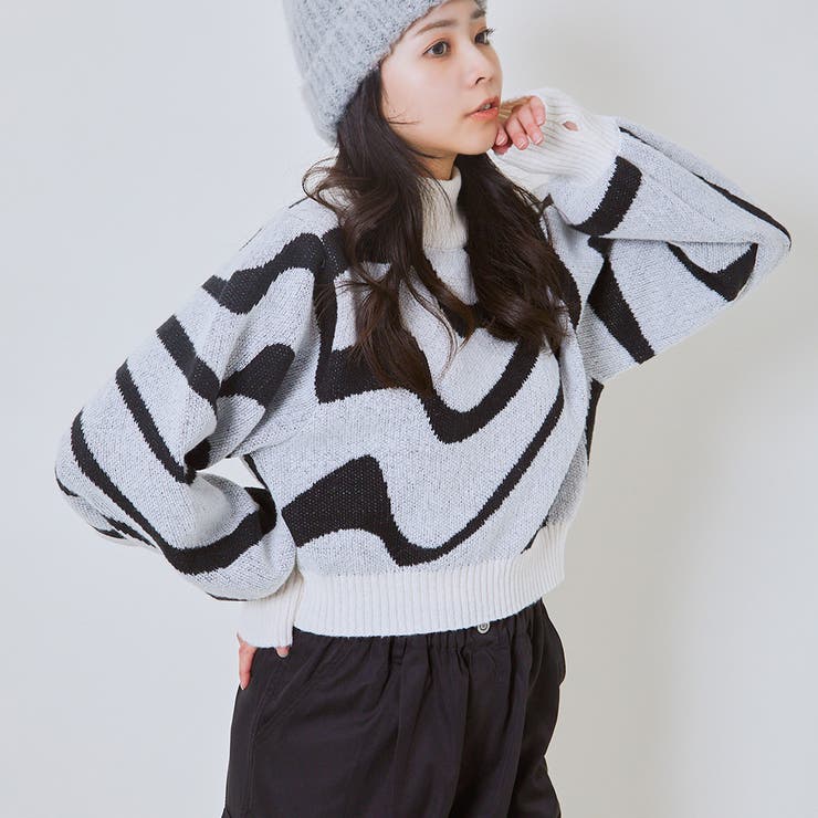 CINOH - LACE OVERSIZE CREW NECK KNIT / レースオーバーサイズ