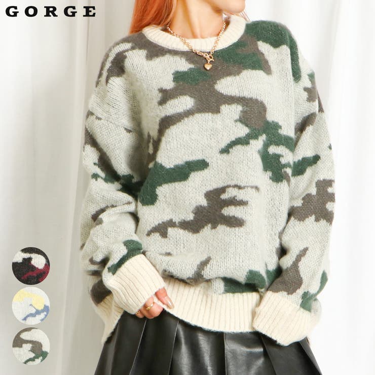 モヤ柄ニットプルオーバー[品番：GORW0009465]｜GORGE （ゴージ）の