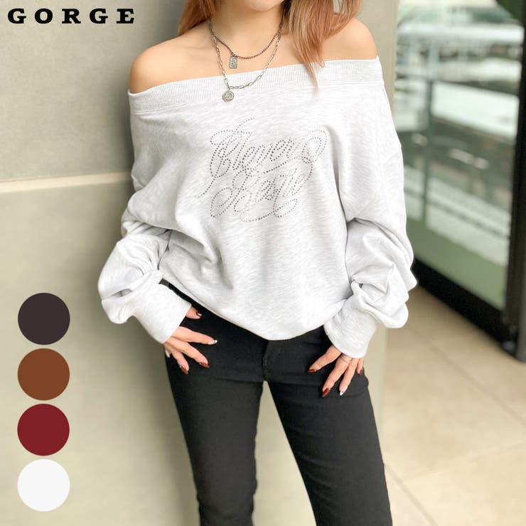 オフショルストーン裏毛プルオーバー[品番：GORW0009664]｜GORGE