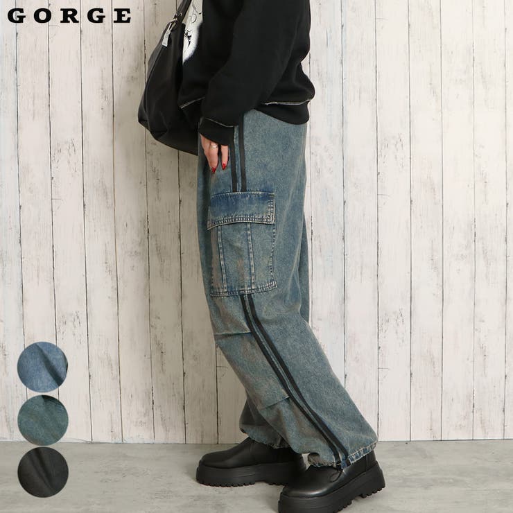 ラインデニムカーゴパンツ[品番：GORW0009597]｜GORGE （ゴージ