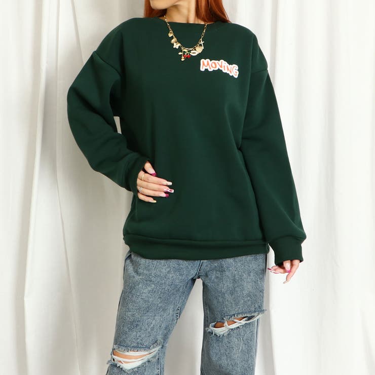 古着 PHEENY フィーニー 裏起毛 コットン 長袖 トレーナー F グリーン レディース PHEENY フィーニー 裏起毛 コットン 長袖 トレーナー F グリーン