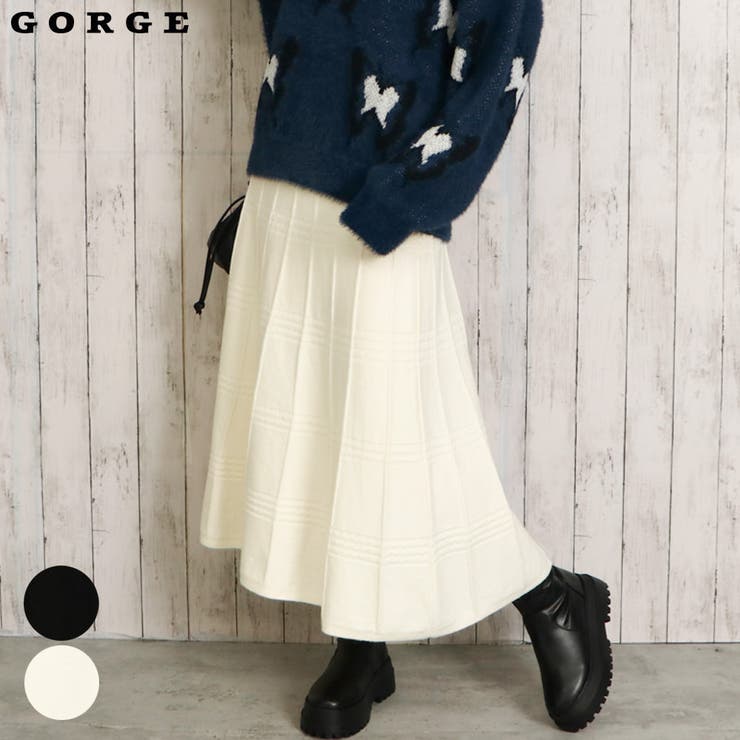 チェック柄ニットスカート[品番：GORW0009613]｜GORGE （ゴージ）の