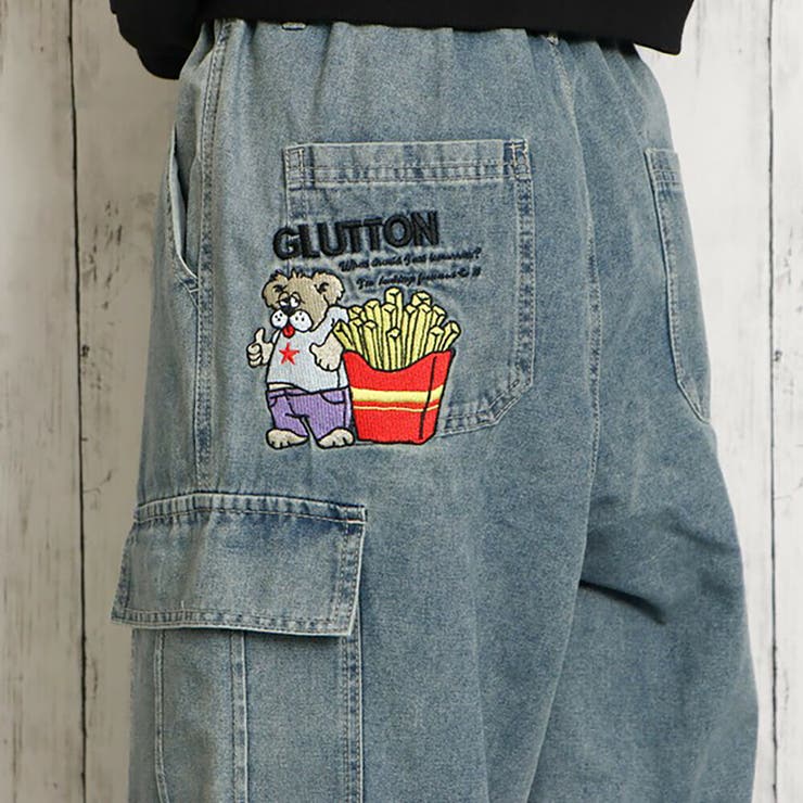 刺繍入りカーゴデニム 刺繍入りカーゴデニムパンツ - ミディアムブルー | ZARA Japan
