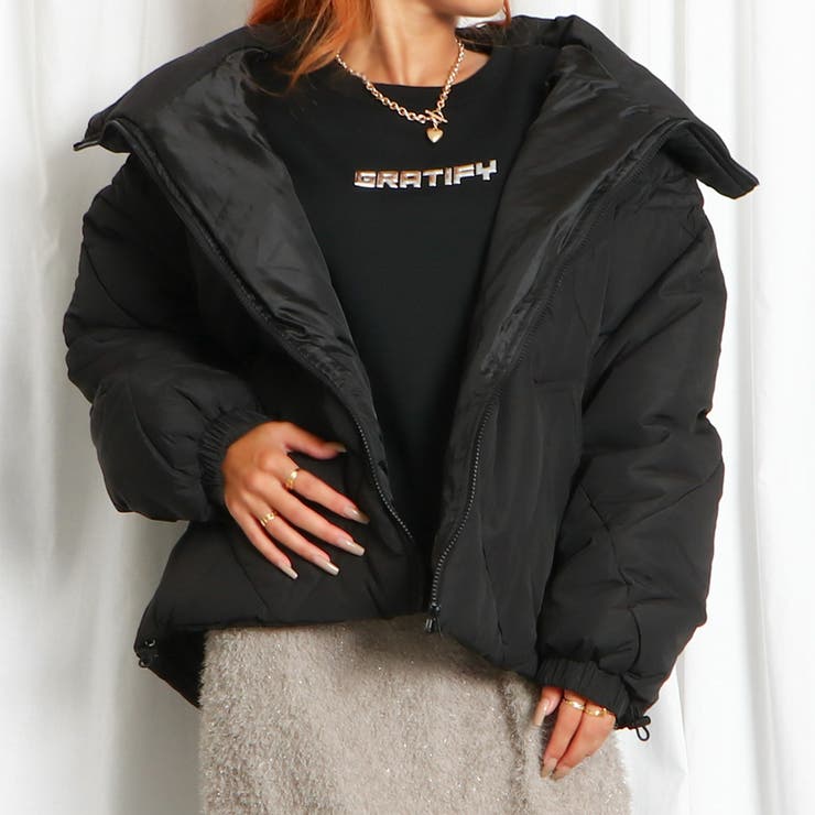 ブラック | ダイヤキルトＢＩＧカラーブルゾン | GORGE 