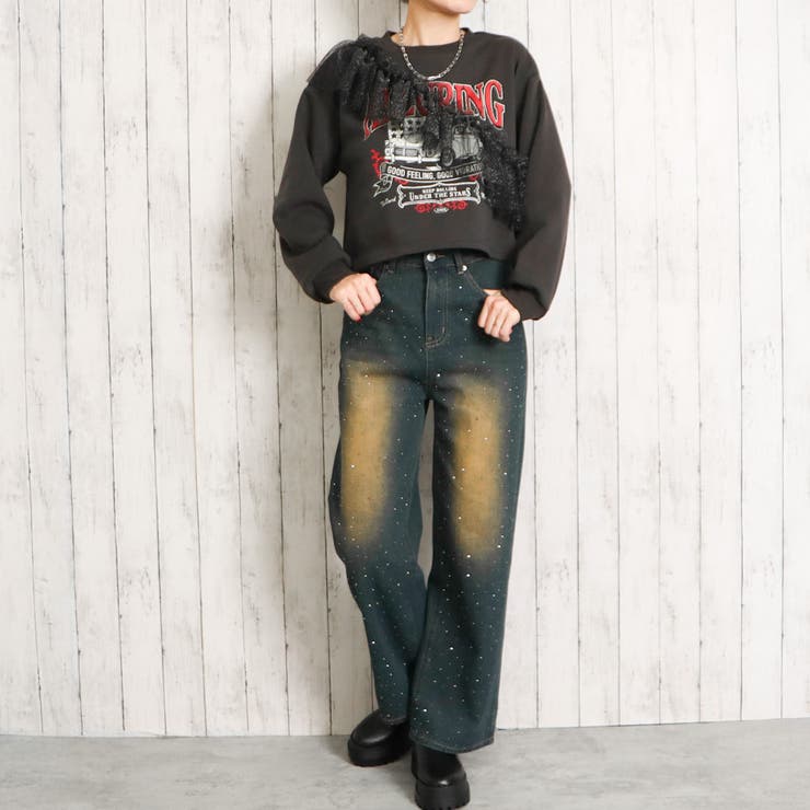 ラメチュール付きプリント裏起毛プルオーバー | GORGE  | 詳細画像5 