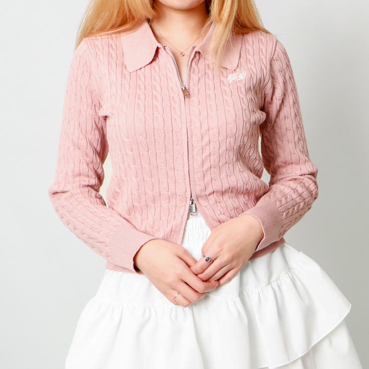 ピンク | レディース ニット カーディガン風トップス | GORGE 