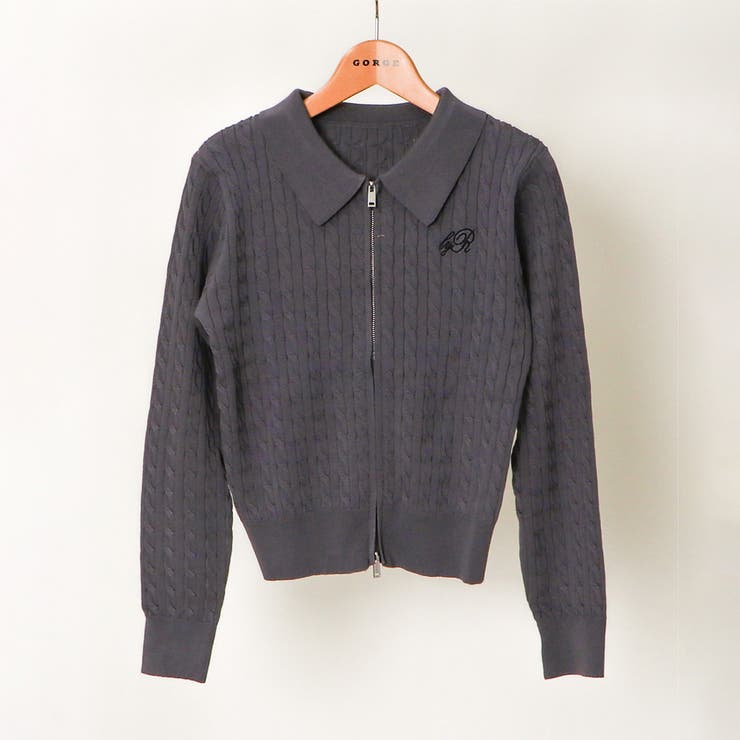 チャコール | レディース ニット カーディガン風トップス | GORGE 