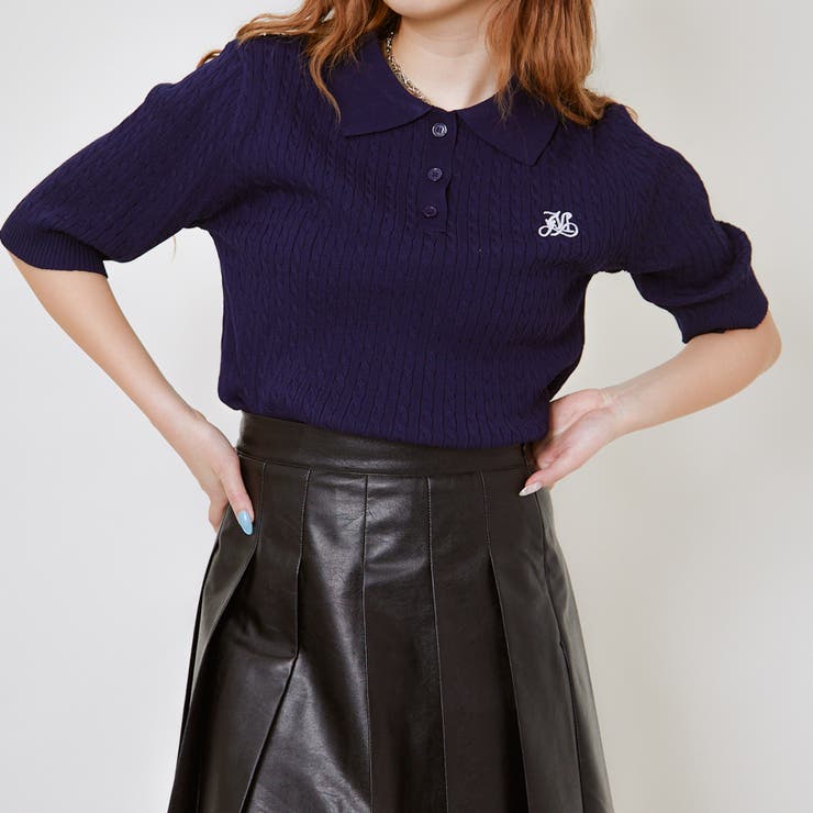 半袖襟付き刺しゅうニットプルオーバー | GORGE  | 詳細画像8 