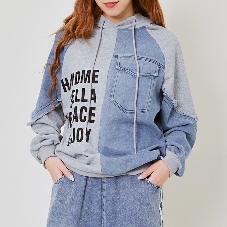 デニム使いロゴ裏毛パーカー[品番：GORW0009750]｜GORGE （ゴージ）の