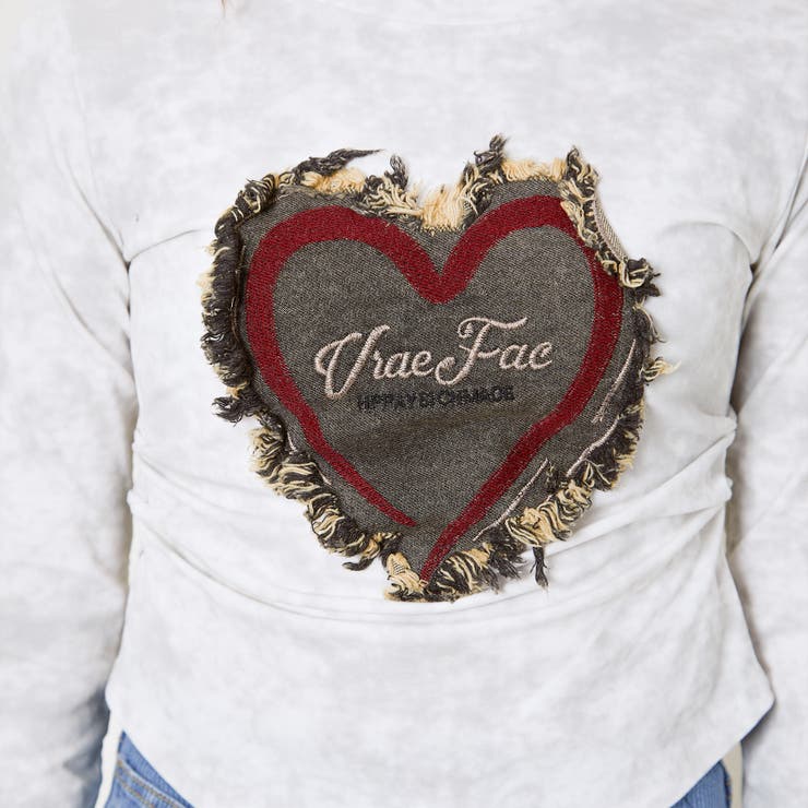 《ハート×ギャザー》レディース ロングTシャツ ストレッチ 韓国風 春秋 | GORGE  | 詳細画像5 