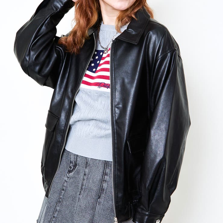 ブラック | 合皮ブルゾン | GORGE 