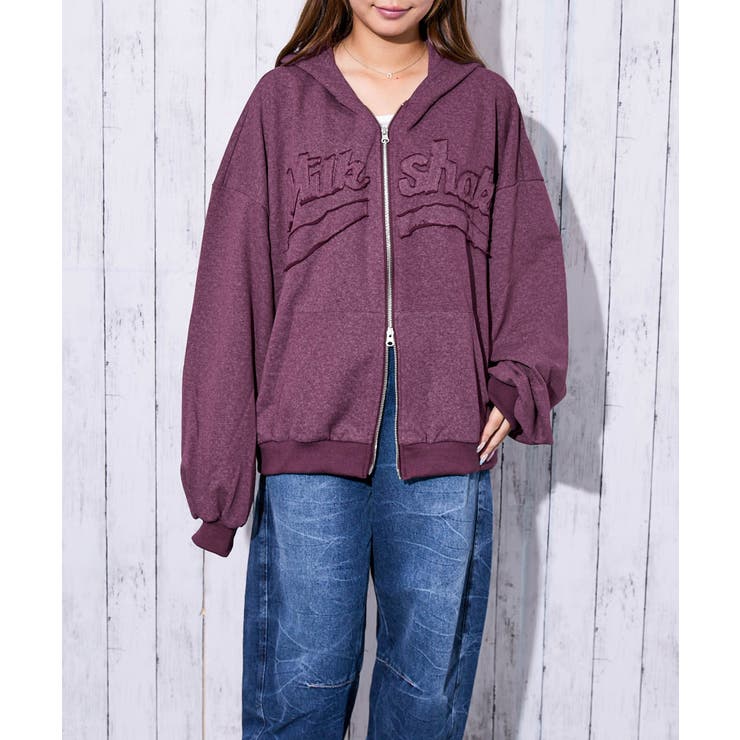 《ロゴ刺繍》ピグメントZIPパーカー／立体デザイン | GORGE  | 詳細画像2 