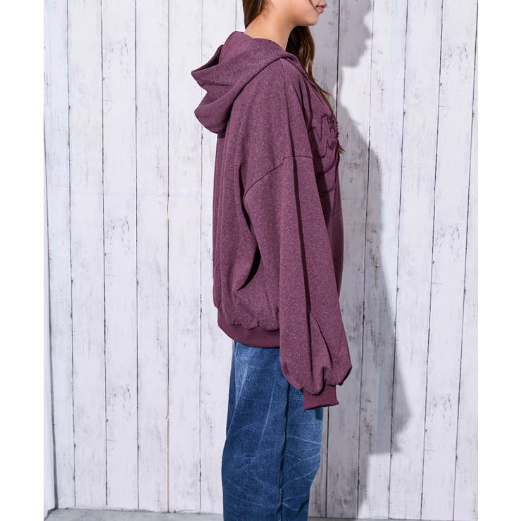 《ロゴ刺繍》ピグメントZIPパーカー／立体デザイン | GORGE  | 詳細画像4 