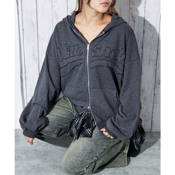 《ロゴ刺繍》ピグメントZIPパーカー／立体デザイン | GORGE  | 詳細画像7 