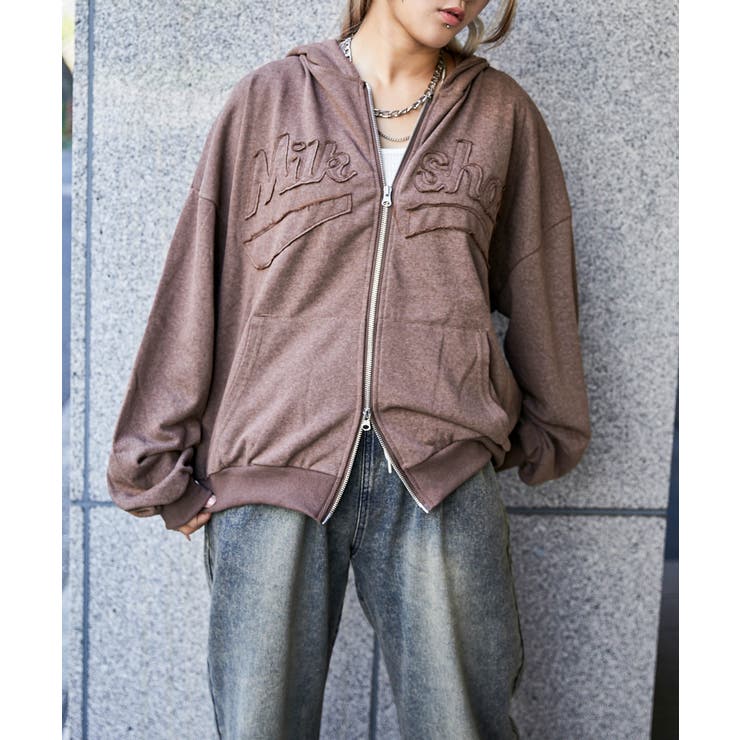 《ロゴ刺繍》ピグメントZIPパーカー／立体デザイン | GORGE  | 詳細画像13 