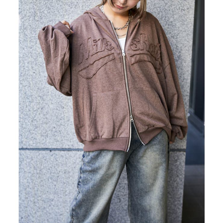 《ロゴ刺繍》ピグメントZIPパーカー／立体デザイン | GORGE  | 詳細画像15 