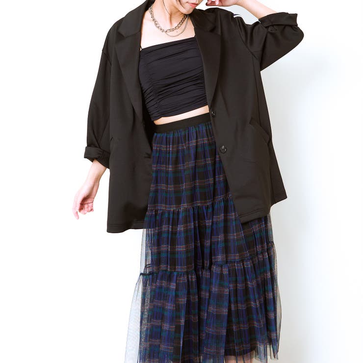 《柄チュール×ティアード》レディース ロングスカート 透け感レイヤード | GORGE  | 詳細画像14 