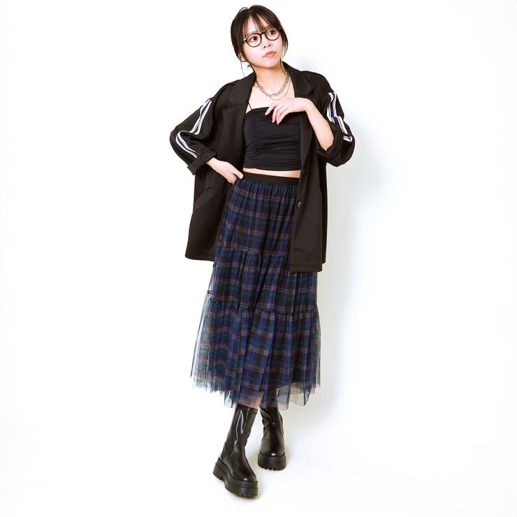 《柄チュール×ティアード》レディース ロングスカート 透け感レイヤード | GORGE  | 詳細画像15 