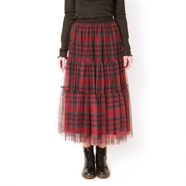 《柄チュール×ティアード》レディース ロングスカート 透け感レイヤード | GORGE  | 詳細画像16 