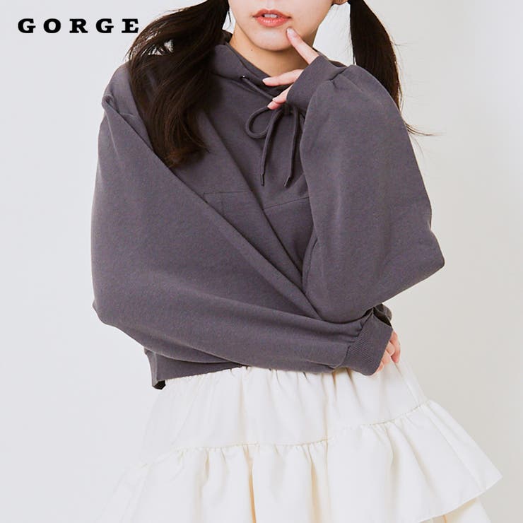 フード付きショート裏毛プルオーバー | GORGE  | 詳細画像1 