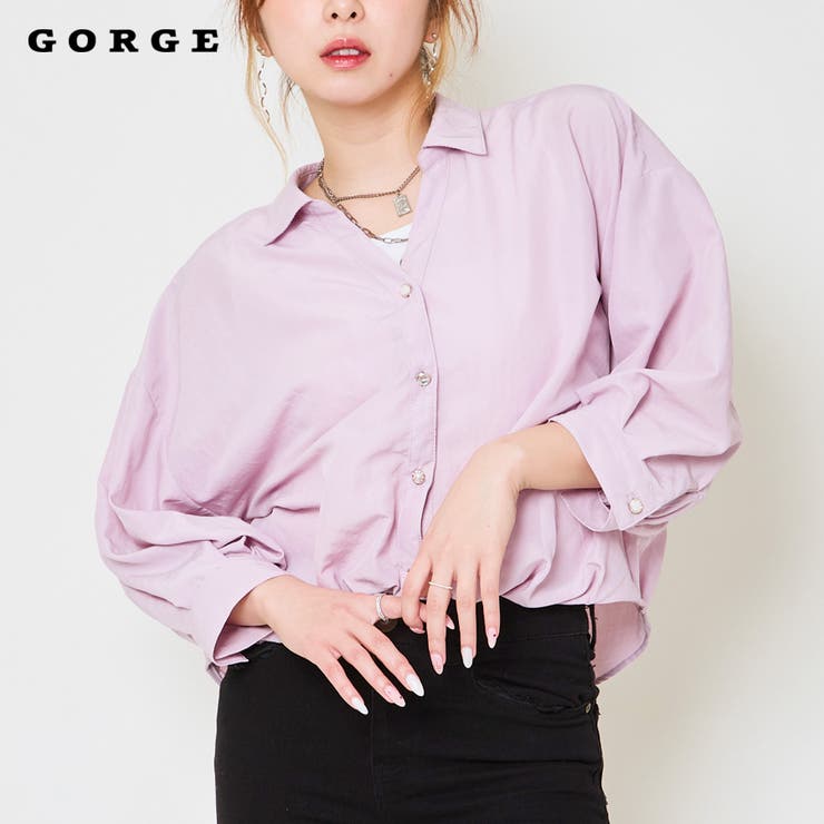 クロップド丈Ｂレースアップタケノコシャツ | GORGE  | 詳細画像1 
