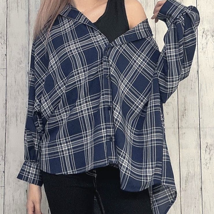 《タンクトップ付き×チェック柄》レディース 抜け感シャツ 2点セット 春夏秋	 | GORGE  | 詳細画像13 