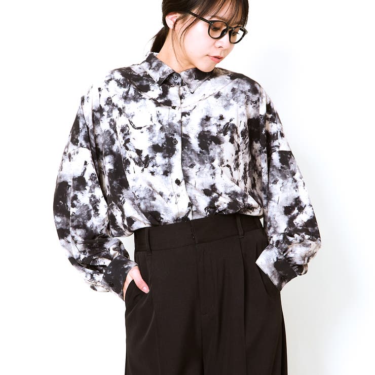 インナー付きモヤ柄シャツ | GORGE  | 詳細画像9 