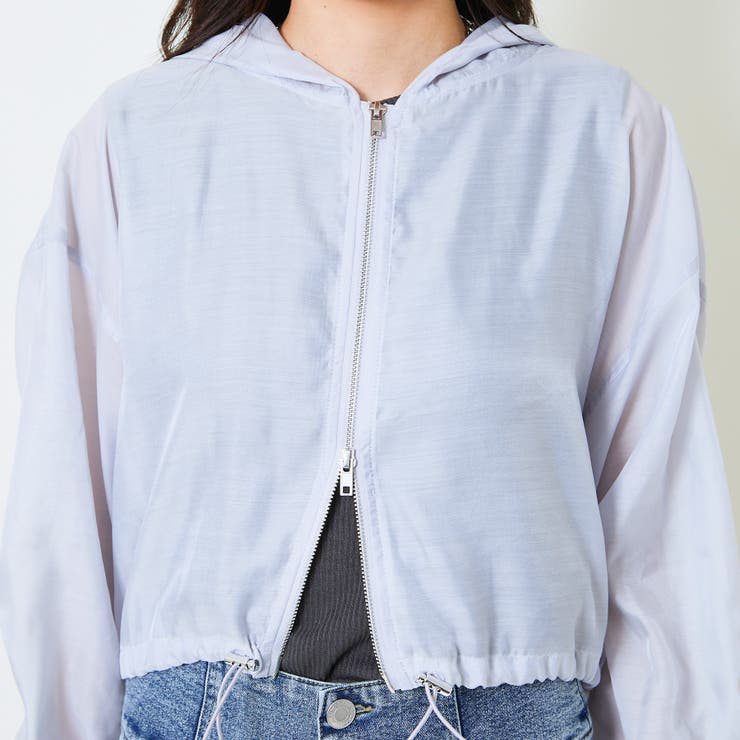 《軽やかシアー×ドロスト映え》レディース シアーパーカー クロップド丈 春夏秋 | GORGE  | 詳細画像22 