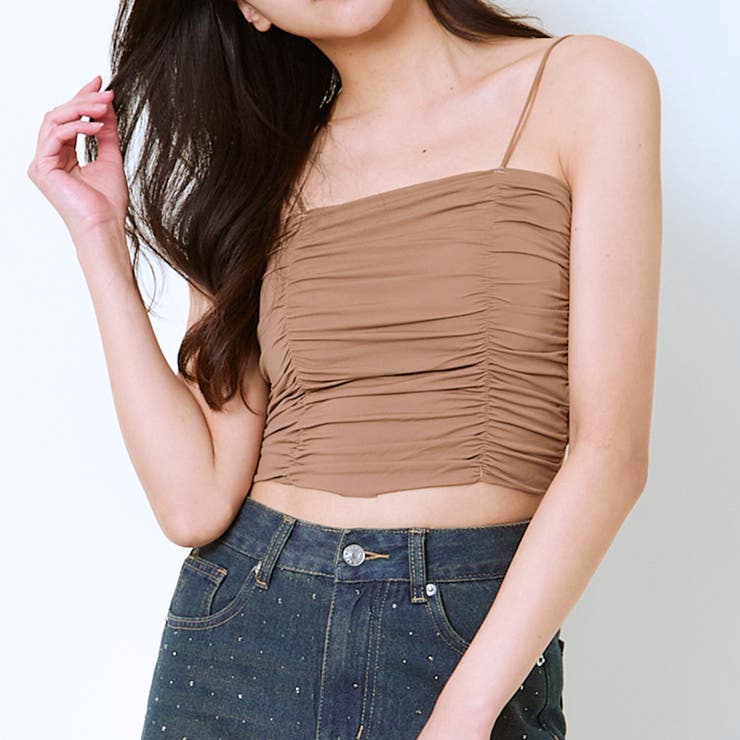 《ギャザーデザイン×華奢ストラップ》冷感キャミトップス | GORGE  | 詳細画像8 