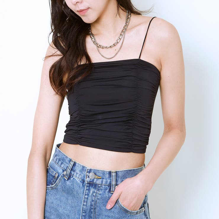 《ギャザーデザイン×華奢ストラップ》冷感キャミトップス | GORGE  | 詳細画像13 