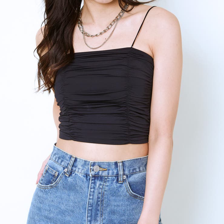 《ギャザーデザイン×華奢ストラップ》冷感キャミトップス | GORGE  | 詳細画像4 