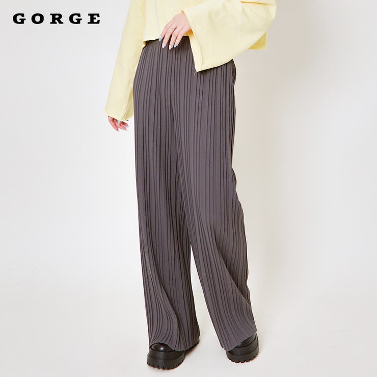 レディース ゆるプリーツワイドパンツ ウエストゴム | GORGE  | 詳細画像1 