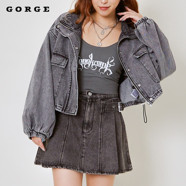 ショート丈スタンドジップデニムブルゾン[品番：GORW0009755]｜GORGE