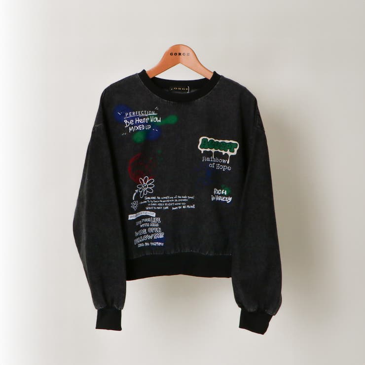 ブラック | プリントデニムトップス | GORGE 